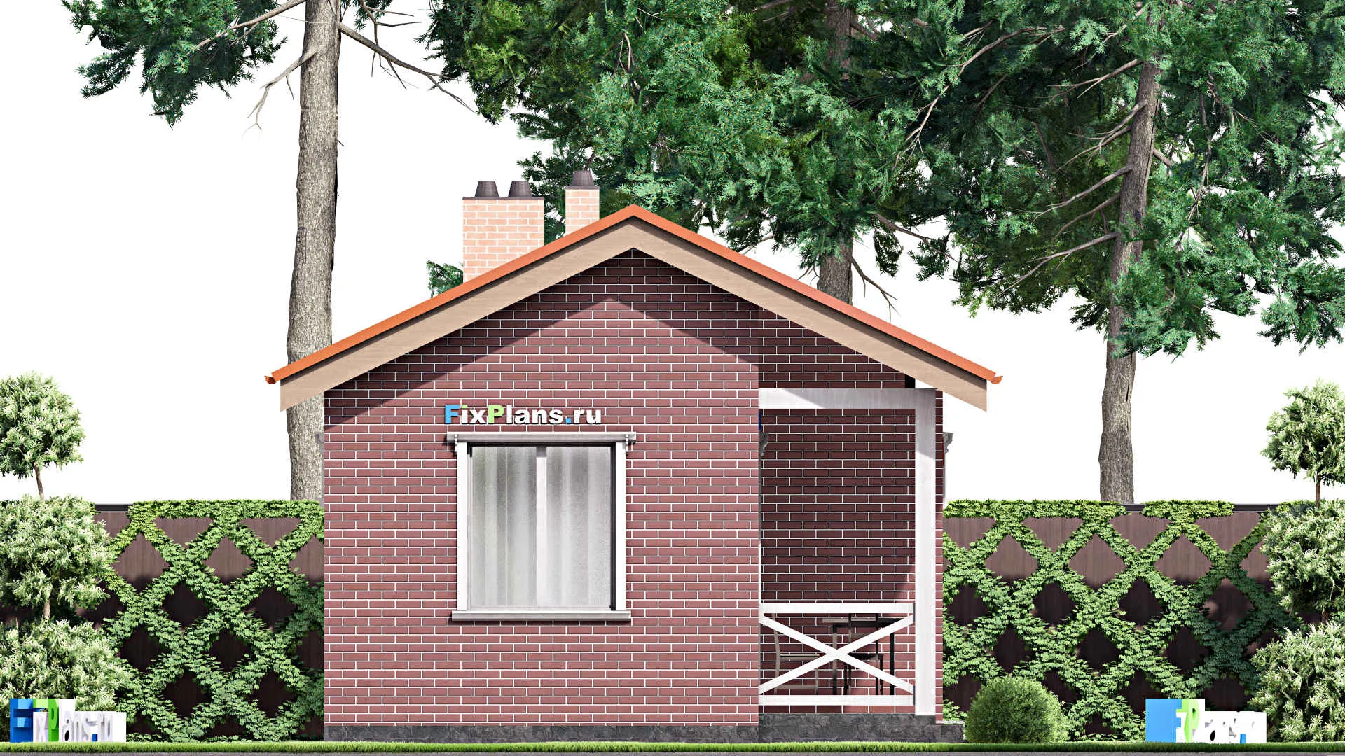 F-14948 - Проект бани 7 на 8, площадью 40 м² с санузлом