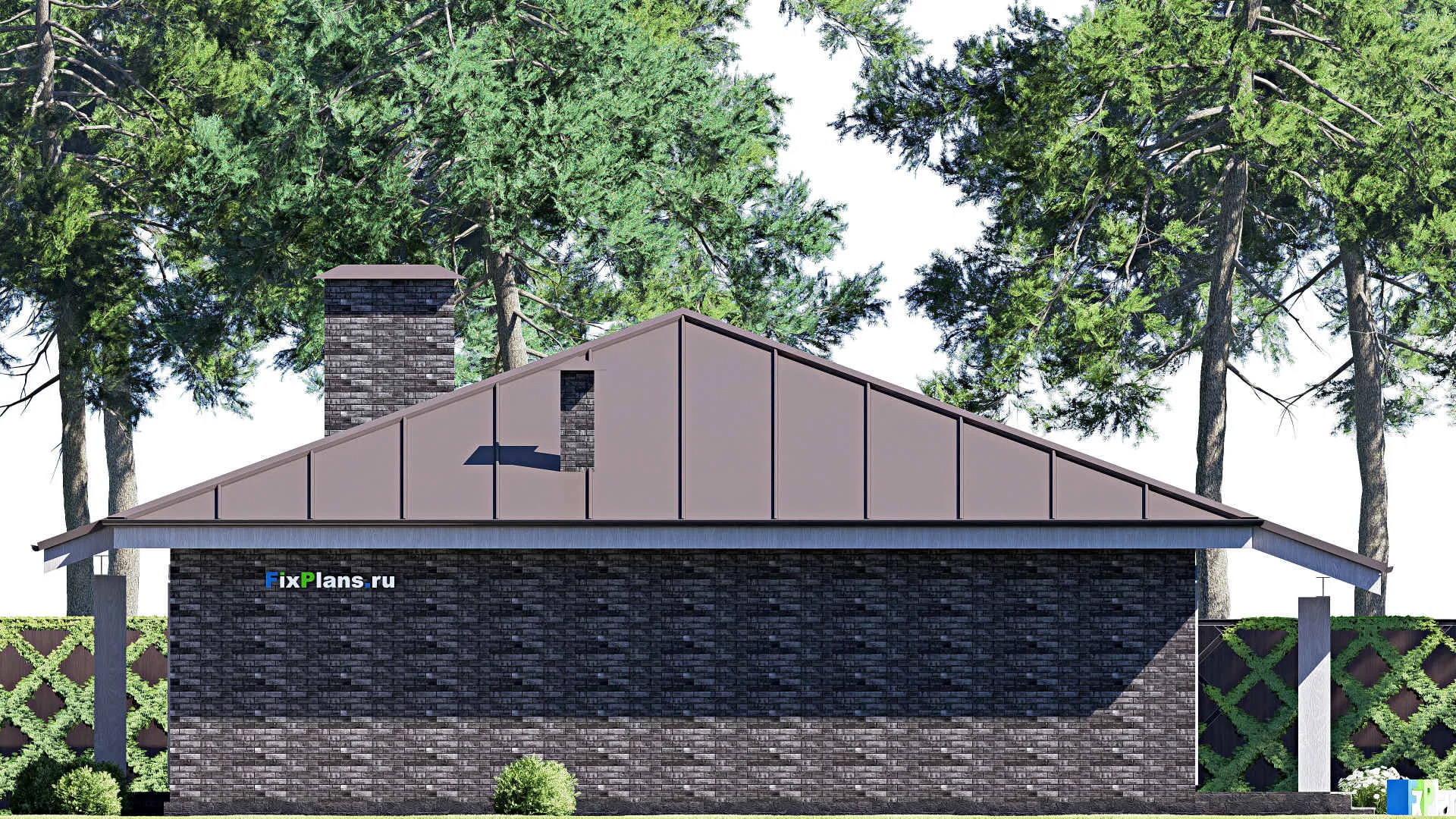 F-17747 - План одноэтажного дома 15 на 21, площадью 220 м² с террасой и 3 спальнями