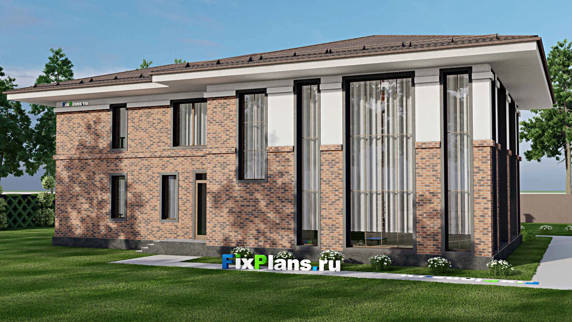 F-6380 - Проект двухэтажного дома 17 на 21, площадью 310 м² с 4 спальнями