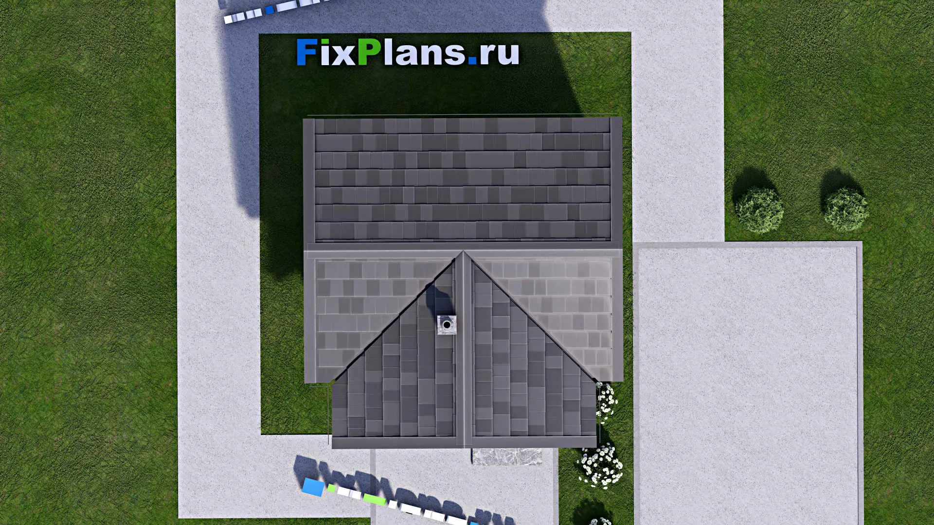 F-15641 - Проект бани 5 на 6, площадью 20 м² с терассой