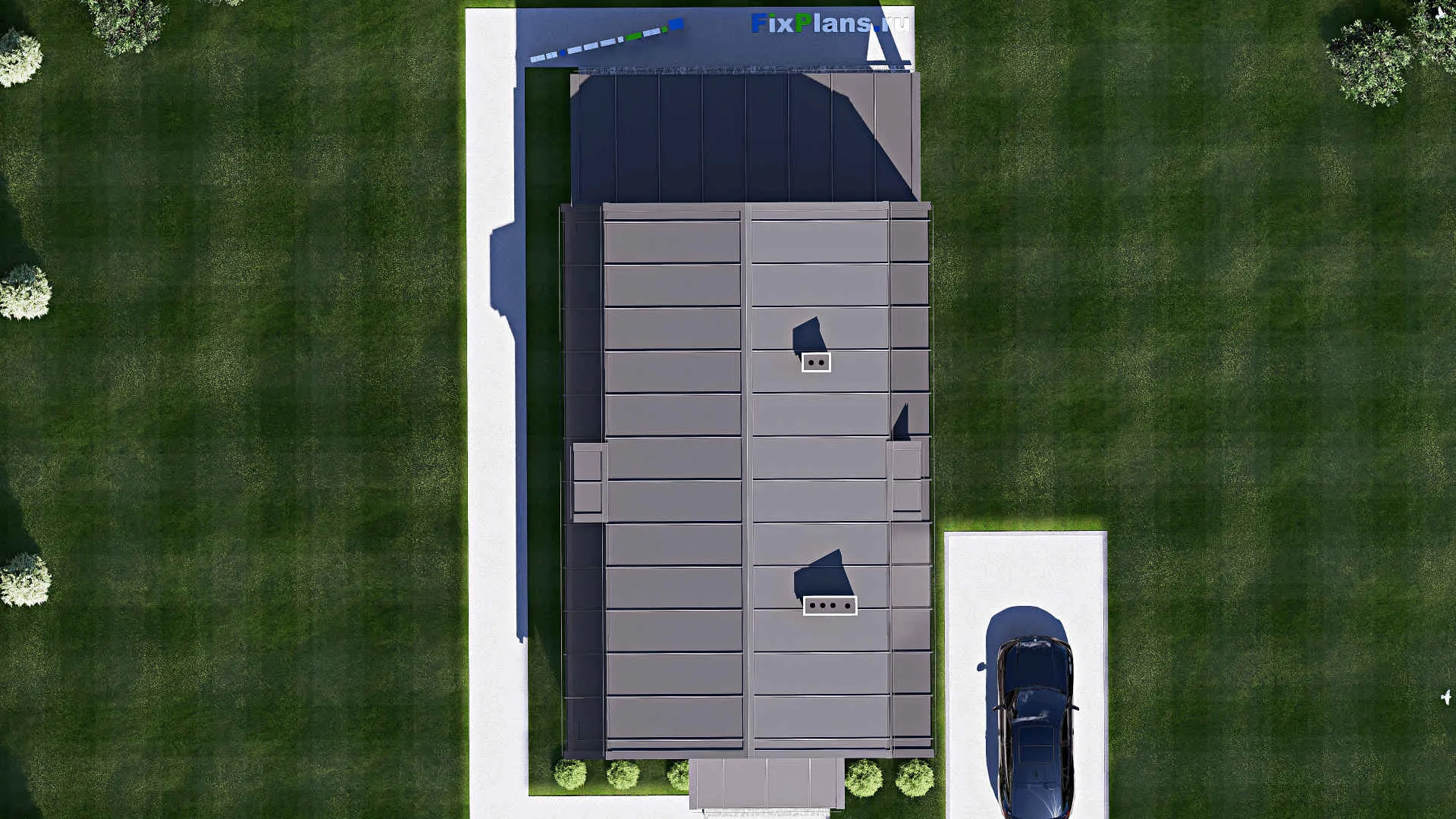 F-19277 - Планы дома с мансардой 9 на 18, площадью 200 м² с террасой и 4 спальнями