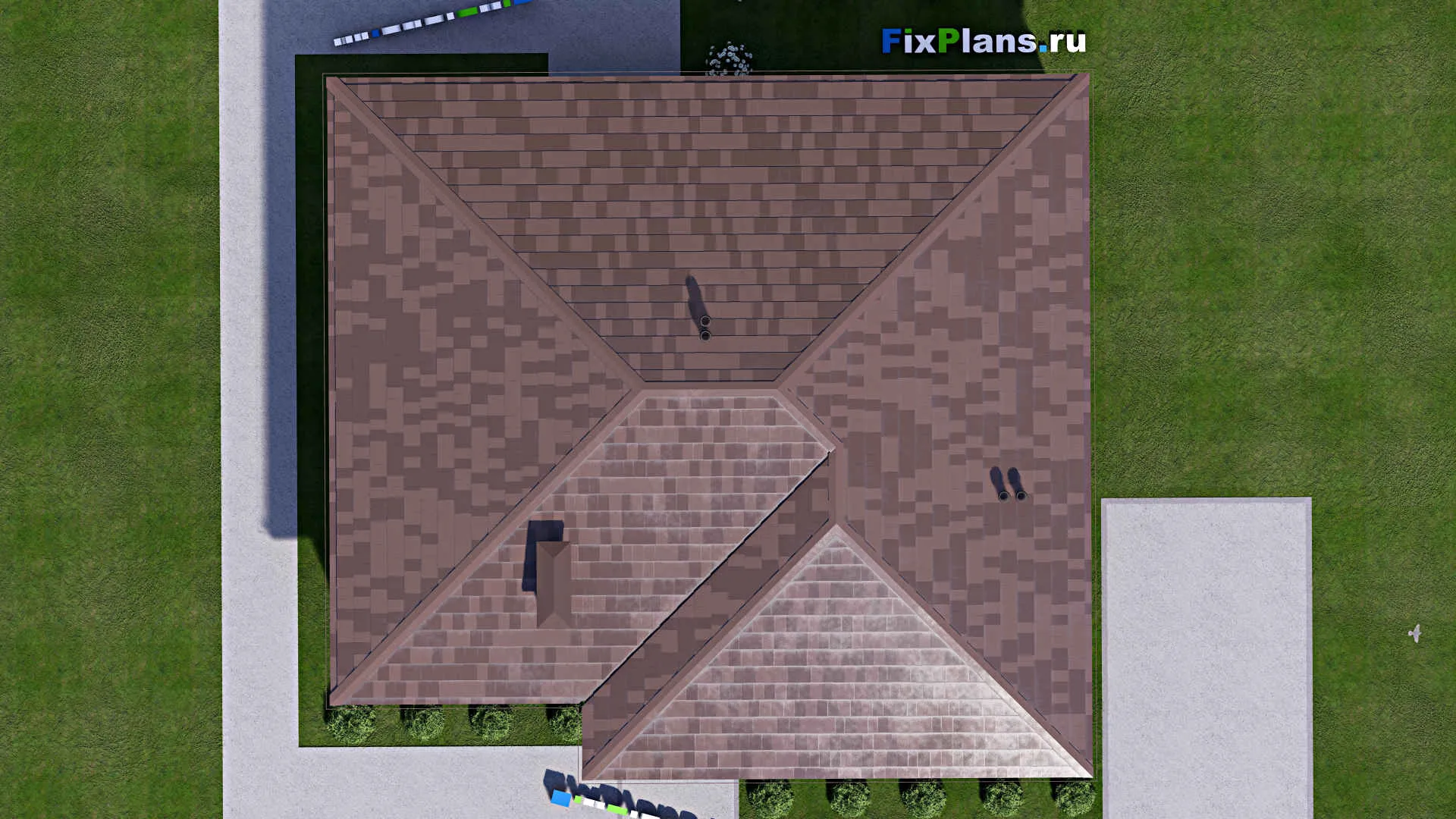 F-13985 - План одноэтажного дома 13 на 14, площадью 130 м² с террасой и 3 спальнями