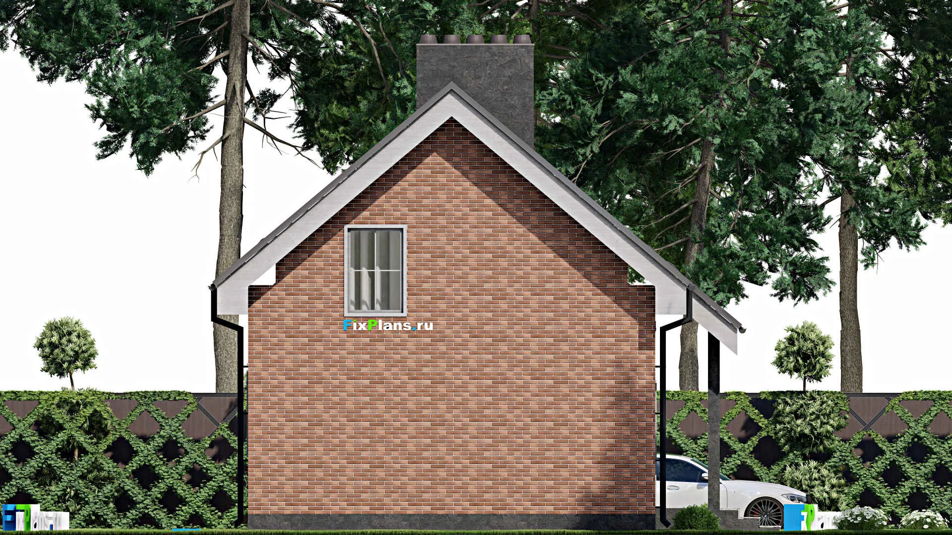 F-3473 - Проект дома с мансардой 7 на 10, площадью 100 м² с 2 спальнями