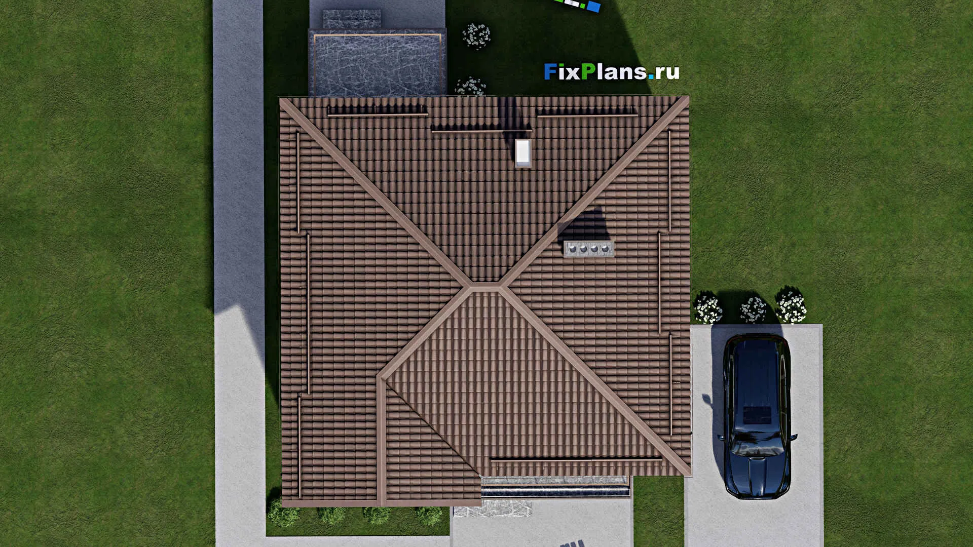 F-5624 - Проект двухэтажного дома 11 на 14, площадью 200 м² с террасой, балконом и 4 спальнями