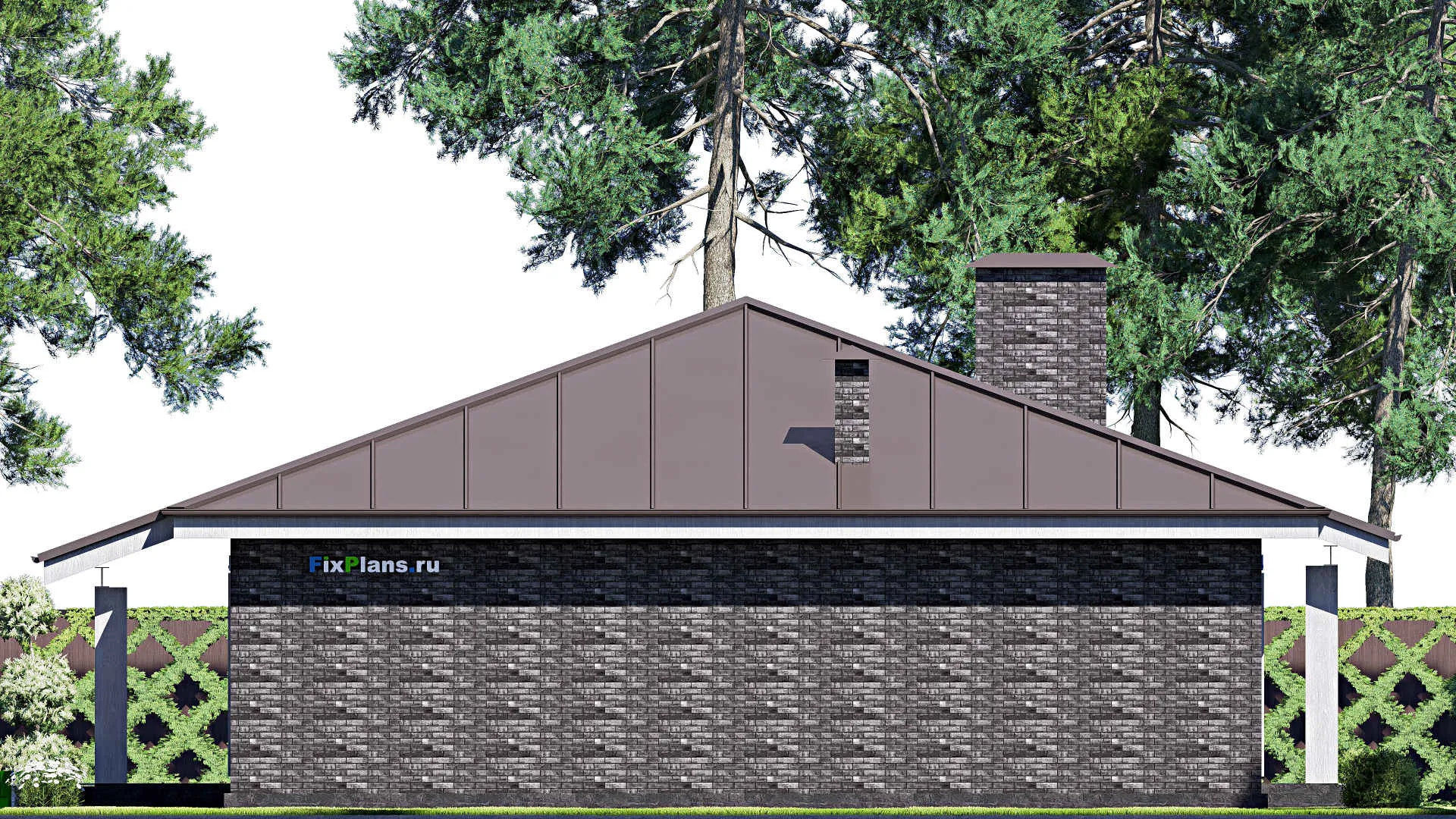 F-17747 - План одноэтажного дома 15 на 21, площадью 220 м² с террасой и 3 спальнями