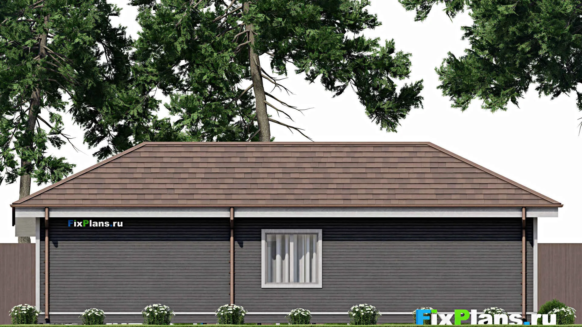 F-10430 - План одноэтажного дома 8 на 14, площадью 80 м² с 2 спальнями