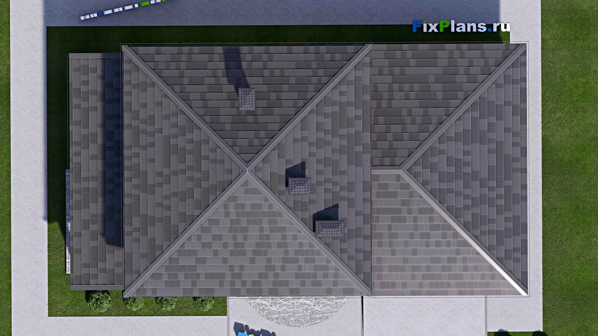 F-13364 - Проект двухэтажного дома 9 на 18, площадью 180 м² с террасой, гаражом на 2 машины и 3 спальнями