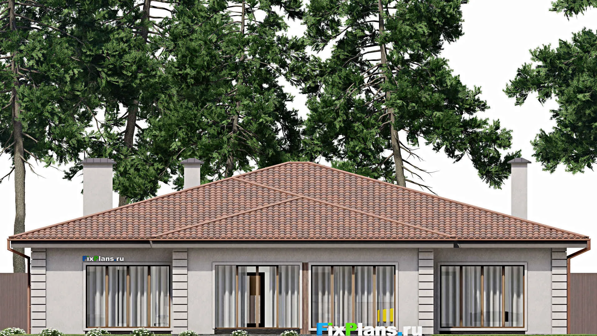 F-10448 - Проект одноэтажного дома 20 на 23, площадью 330 м² с 2 спальнями