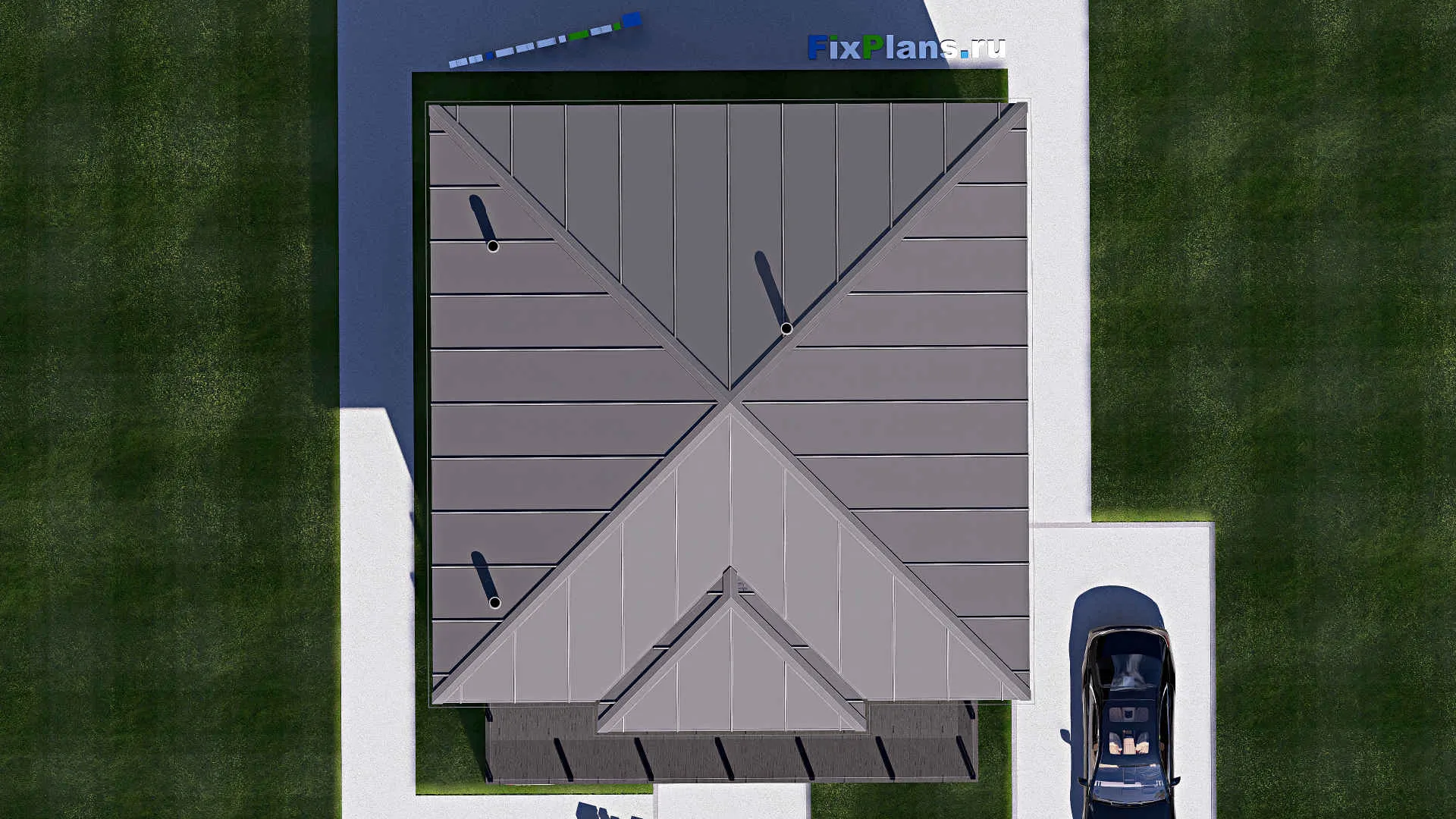 F-19133 - Проект двухэтажного дома 11 на 13, площадью 180 м² с балконом и 5 спальнями