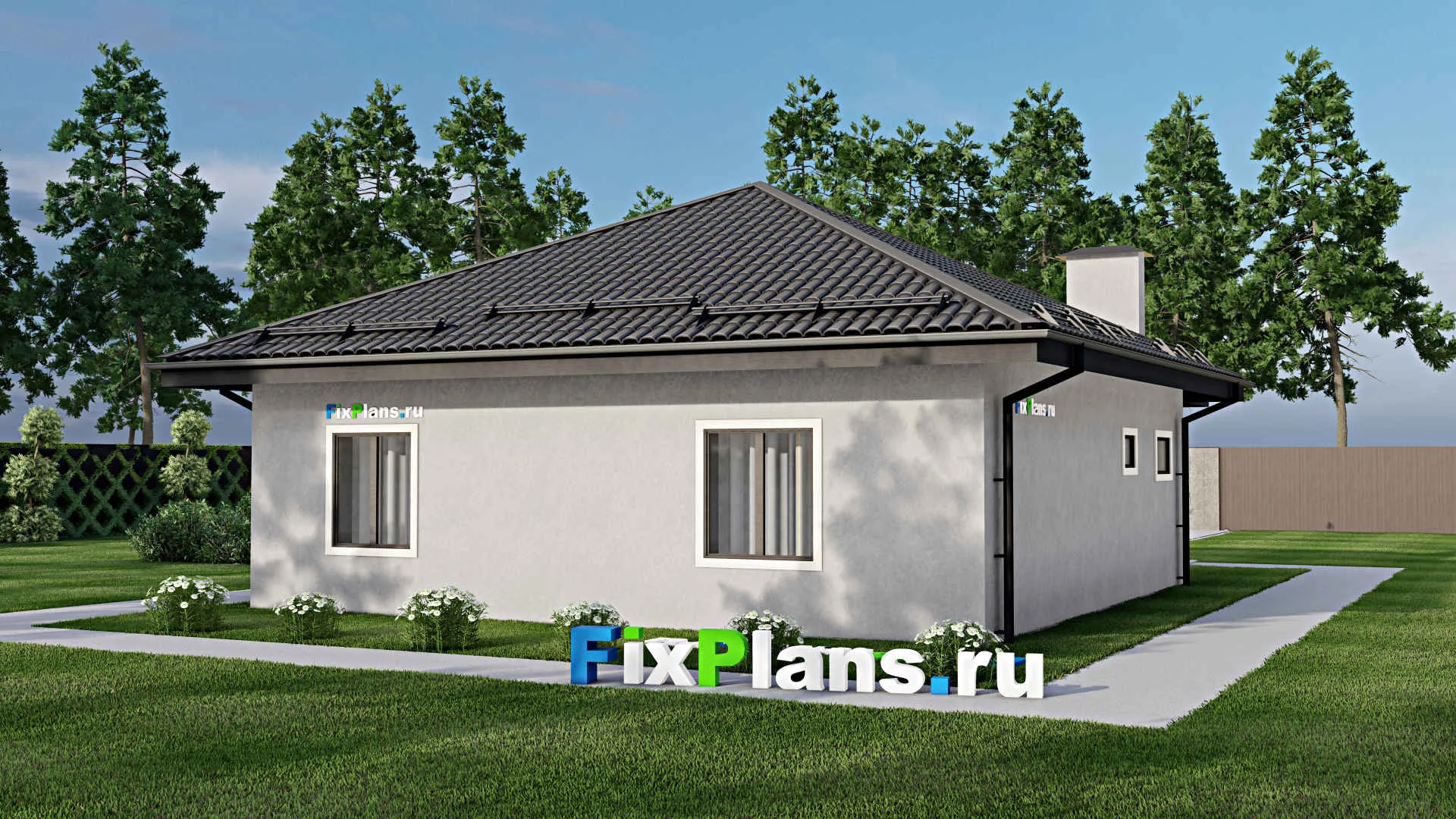 F-4373 - Проект одноэтажного дома 10 на 13, площадью 90 м² с 2 спальнями