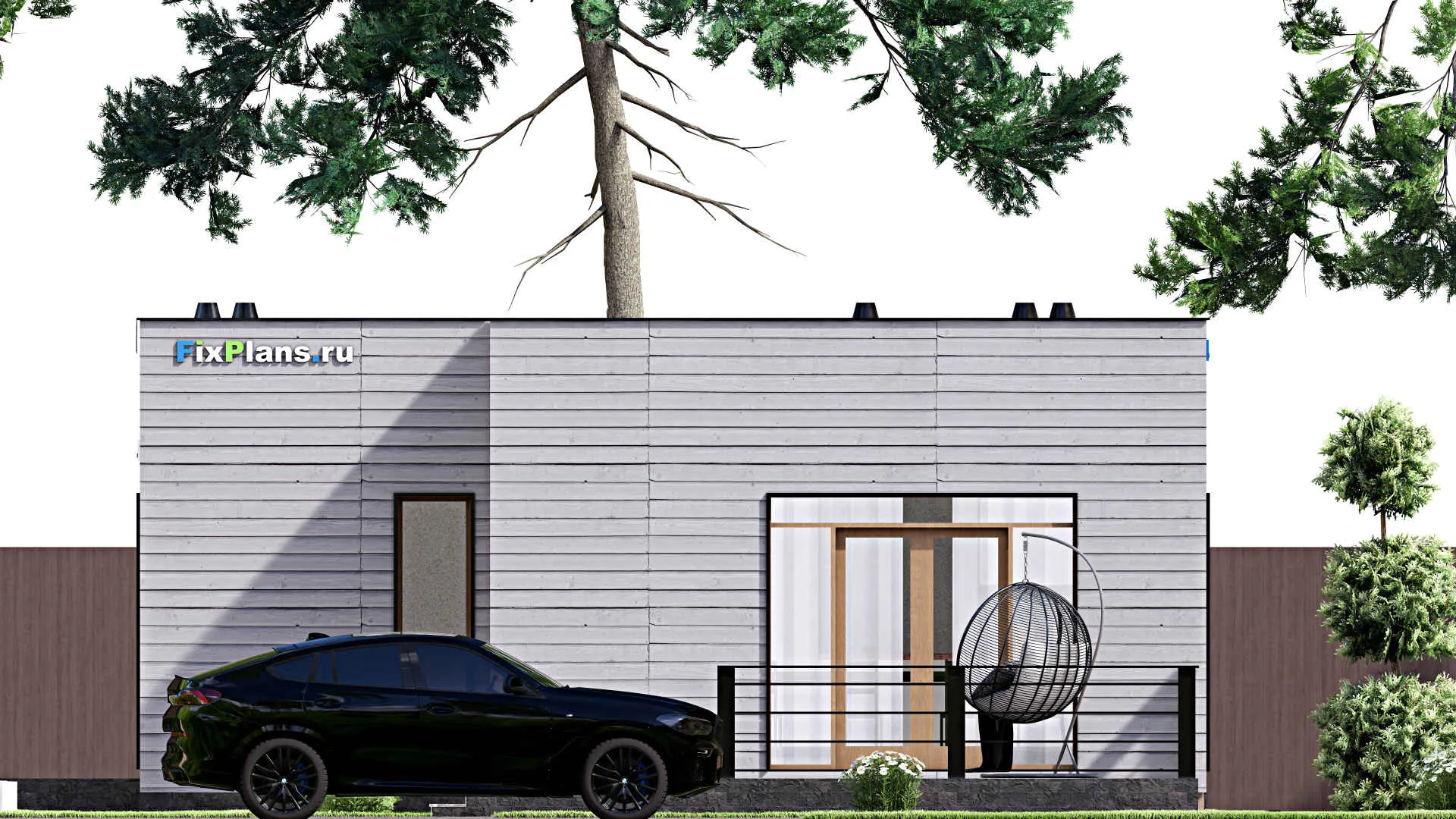 F-15137 - Проект бани 11 на 16, площадью 110 м² с комнатой отдыха, терассой и санузлом