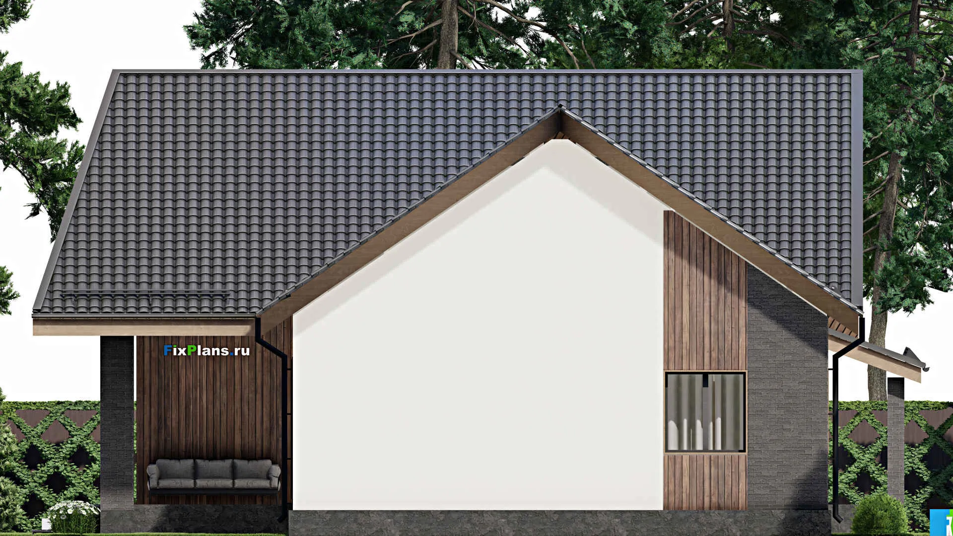 F-4814 - Планы дома с мансардой 13 на 21, площадью 210 м² с террасой и 4 спальнями