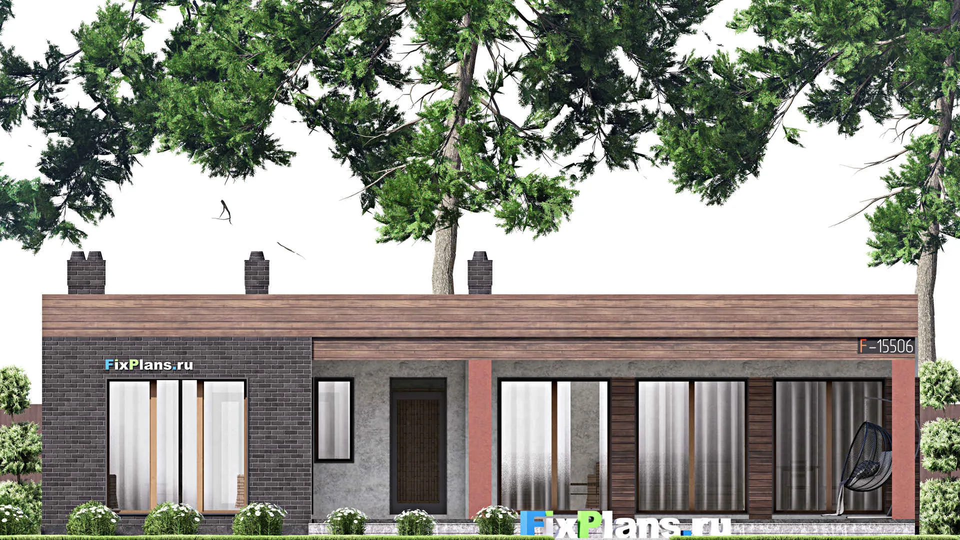 F-15506 - Проект бани 10 на 16, площадью 130 м² с терассой и санузлом