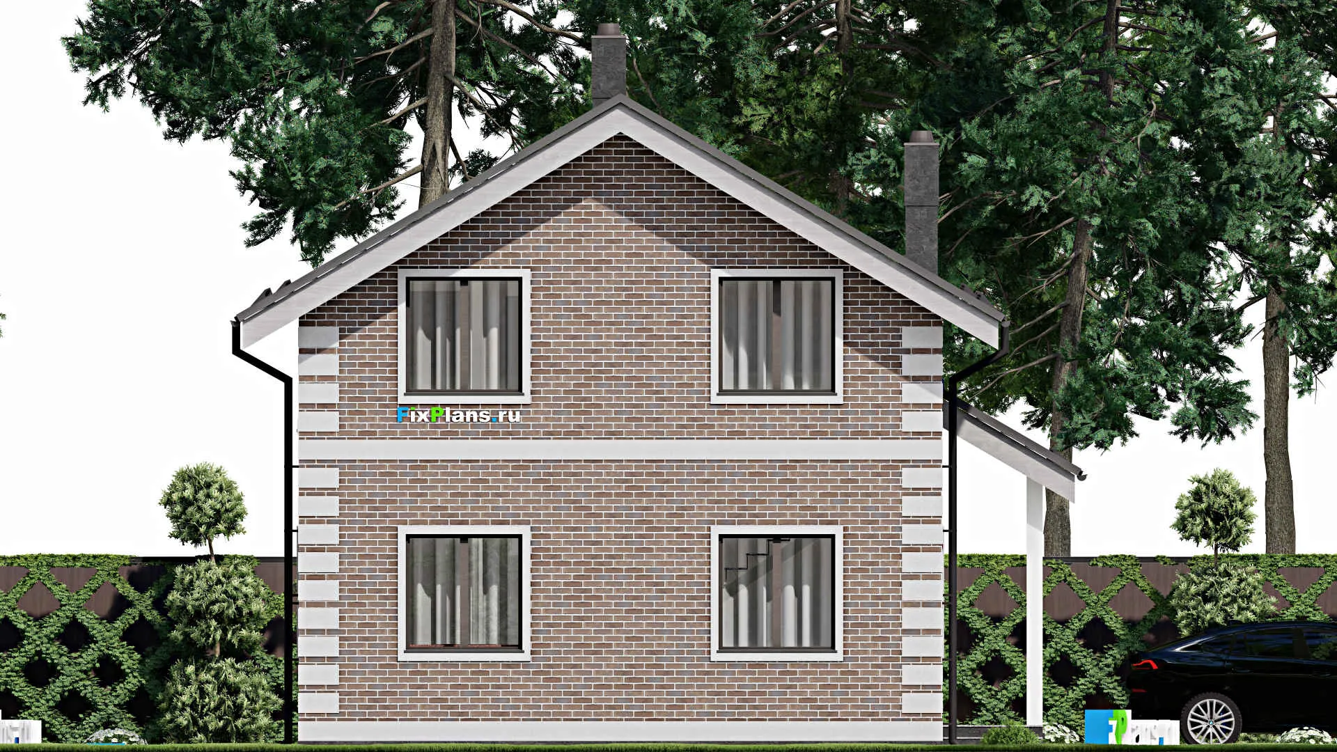 F-7577 - Проект дома с мансардой 8 на 10, площадью 90 м² с 3 спальнями