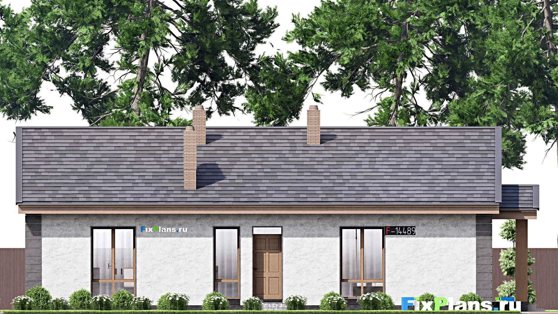 F-14489 - План одноэтажного дома 13 на 16, площадью 160 м² с 4 спальнями