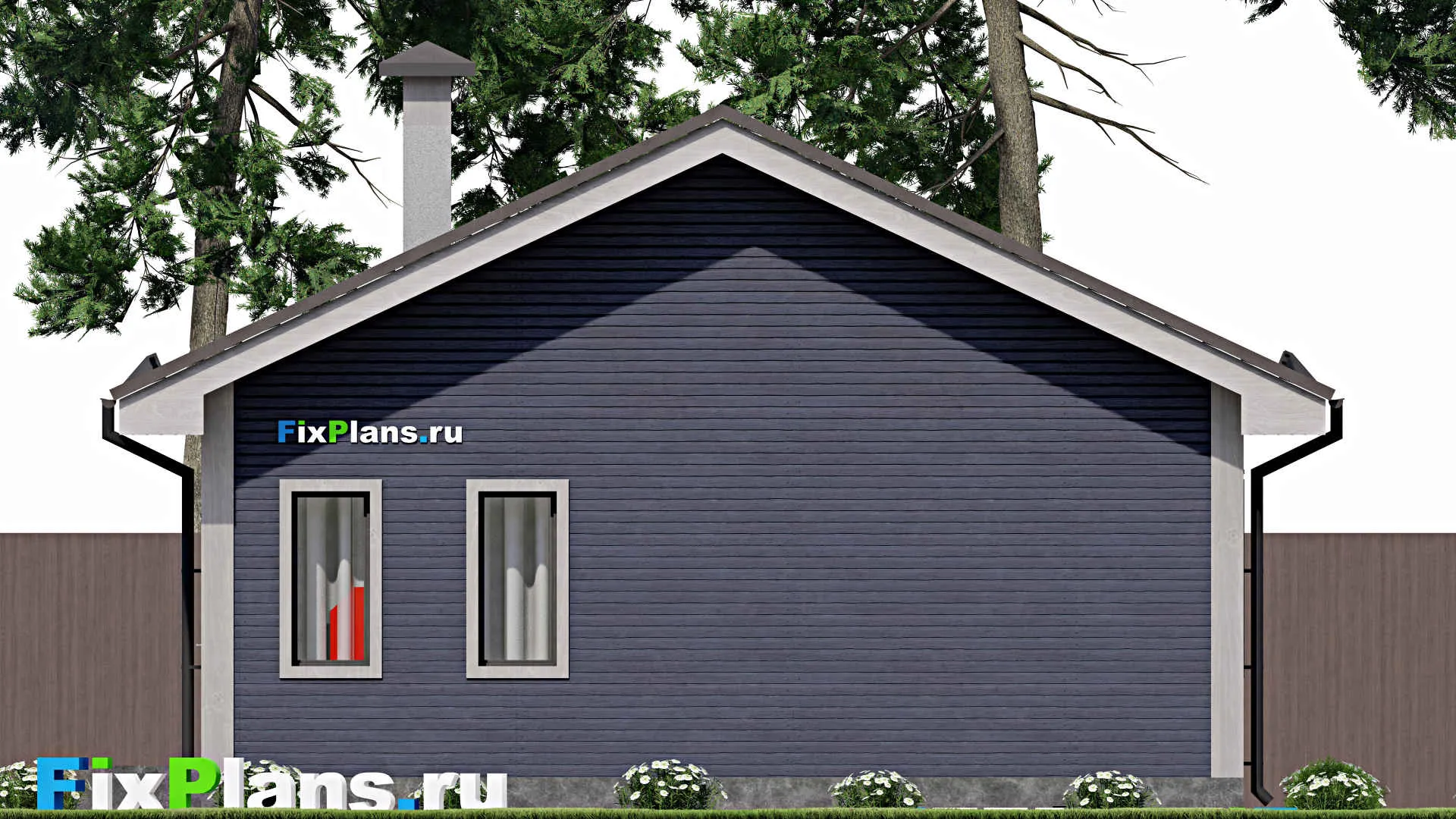 F-7919 - Проект бани 6 на 9, площадью 40 м² с комнатой отдыха и санузлом