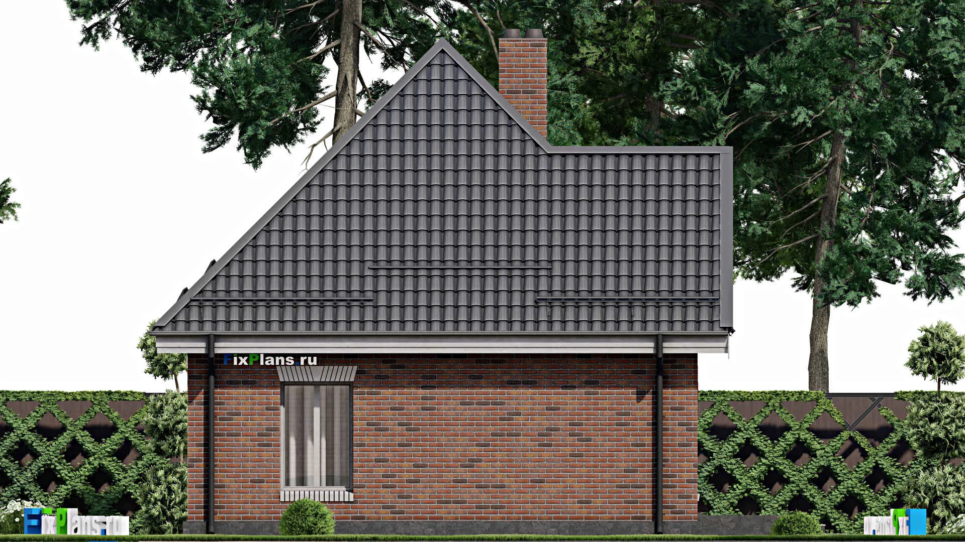 F-2348 - План одноэтажного дома 9 на 11, площадью 80 м² с 3 спальнями