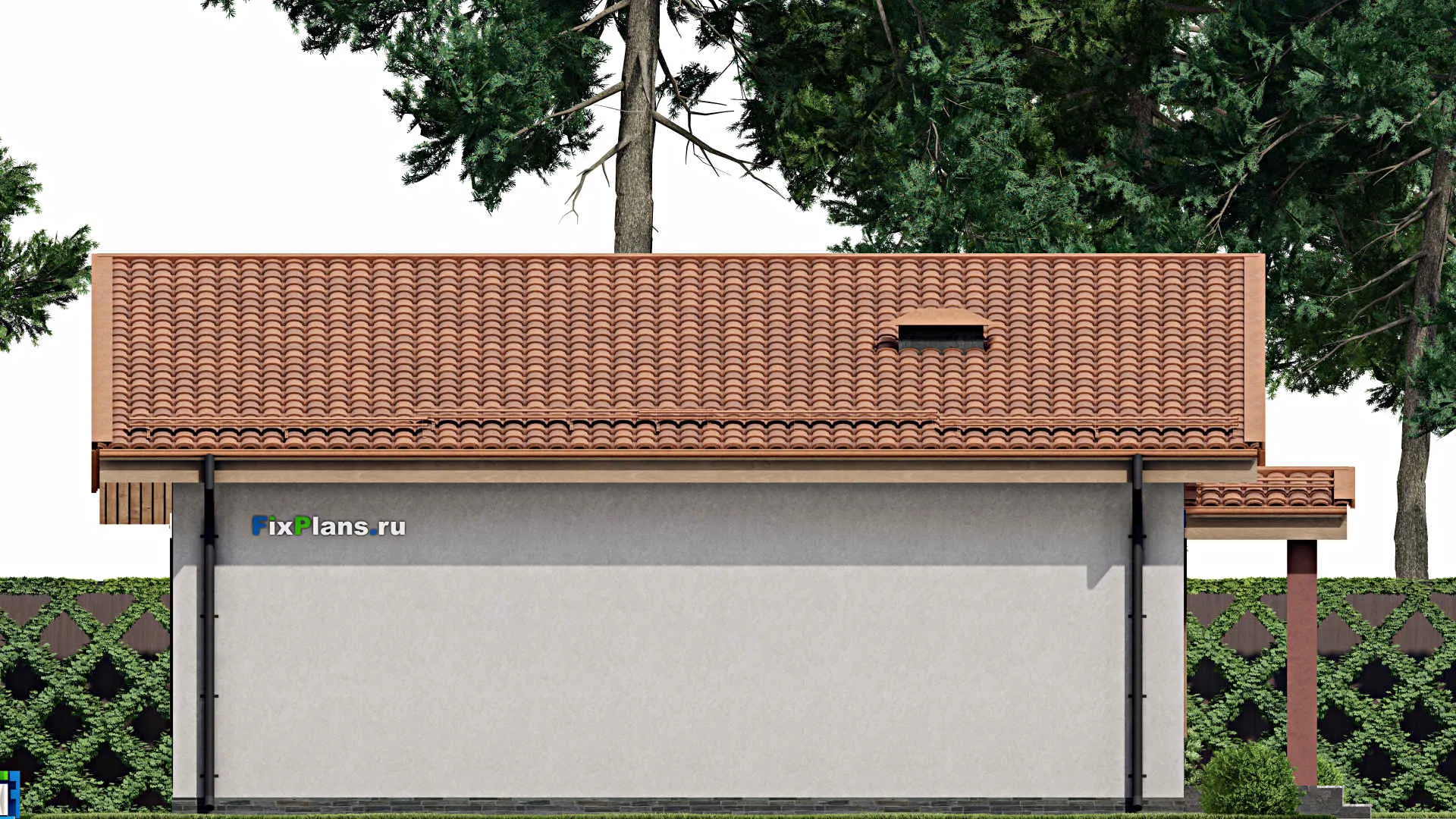 F-9926 - План одноэтажного дома 12 на 19, площадью 170 м² с террасой и 3 спальнями