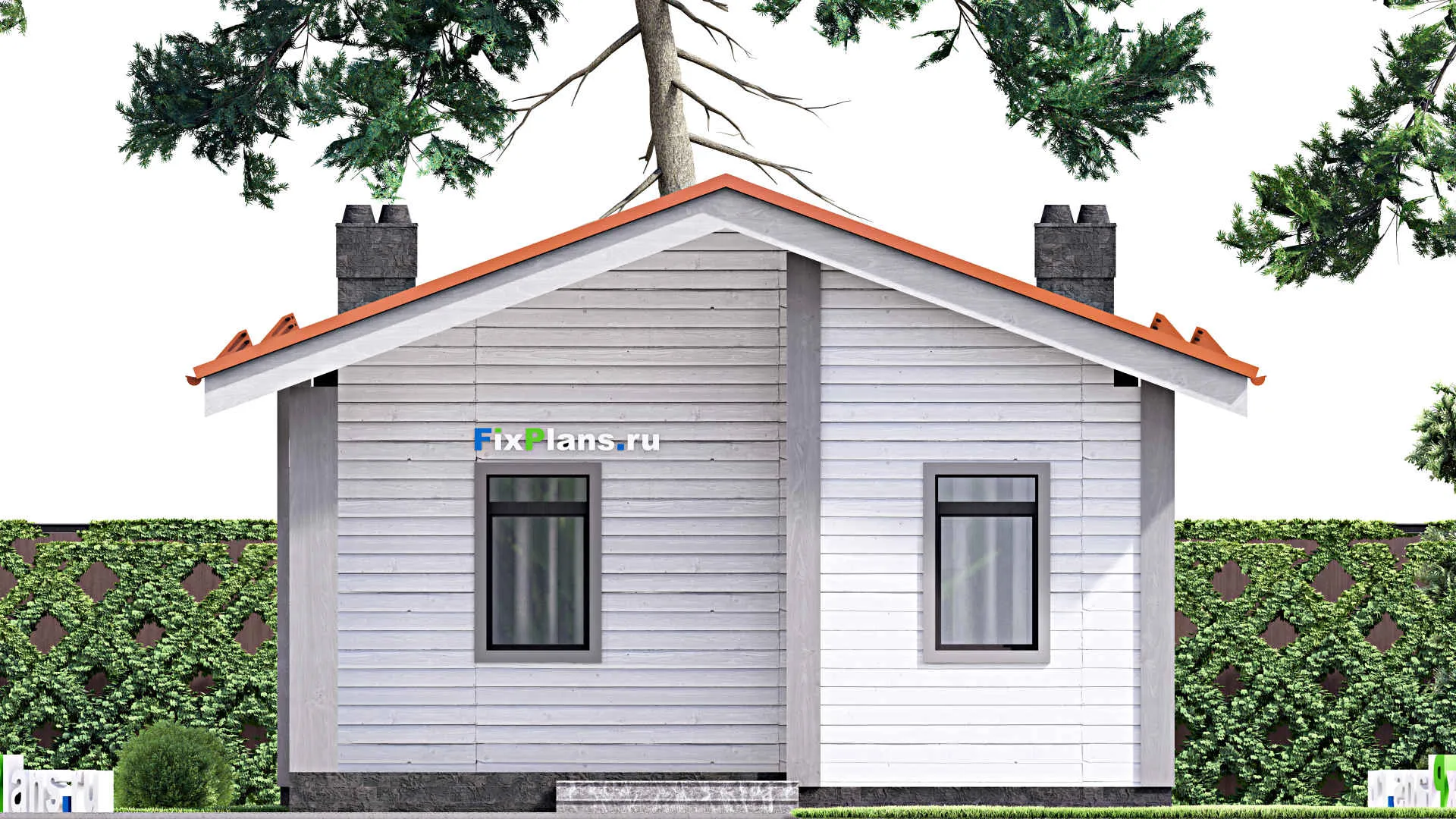 F-15101 - Проект бани 8 на 11, площадью 60 м² с комнатой отдыха и санузлом