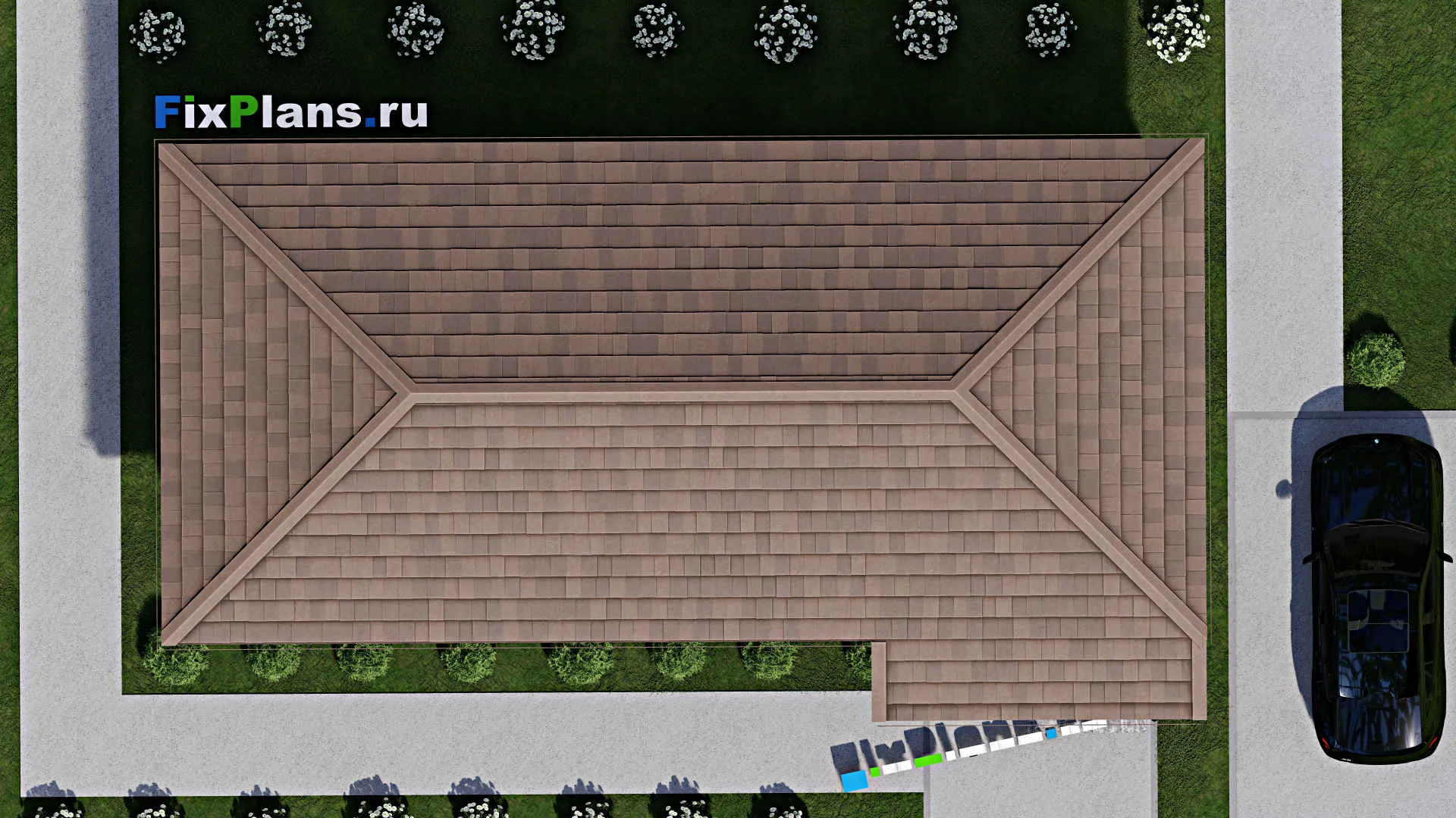 F-10430 - План одноэтажного дома 8 на 14, площадью 80 м² с 2 спальнями