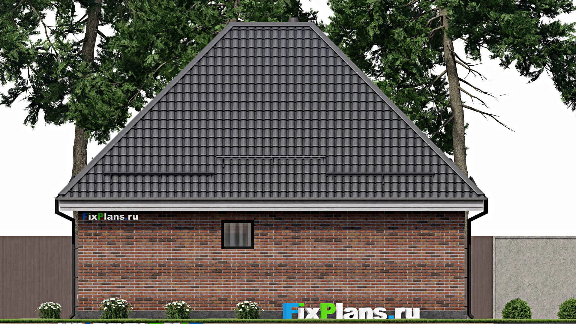 F-2348 - План одноэтажного дома 9 на 11, площадью 80 м² с 3 спальнями