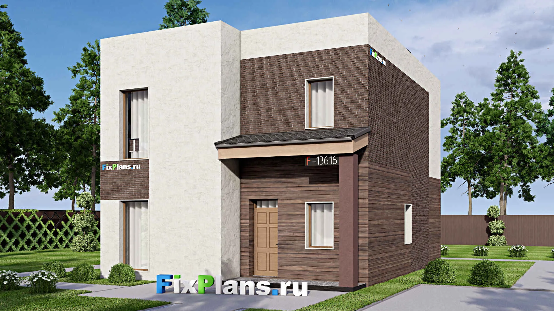 F-13616 - Проект двухэтажного дома 10 на 14, площадью 200 м² с террасой, балконом и 3 спальнями