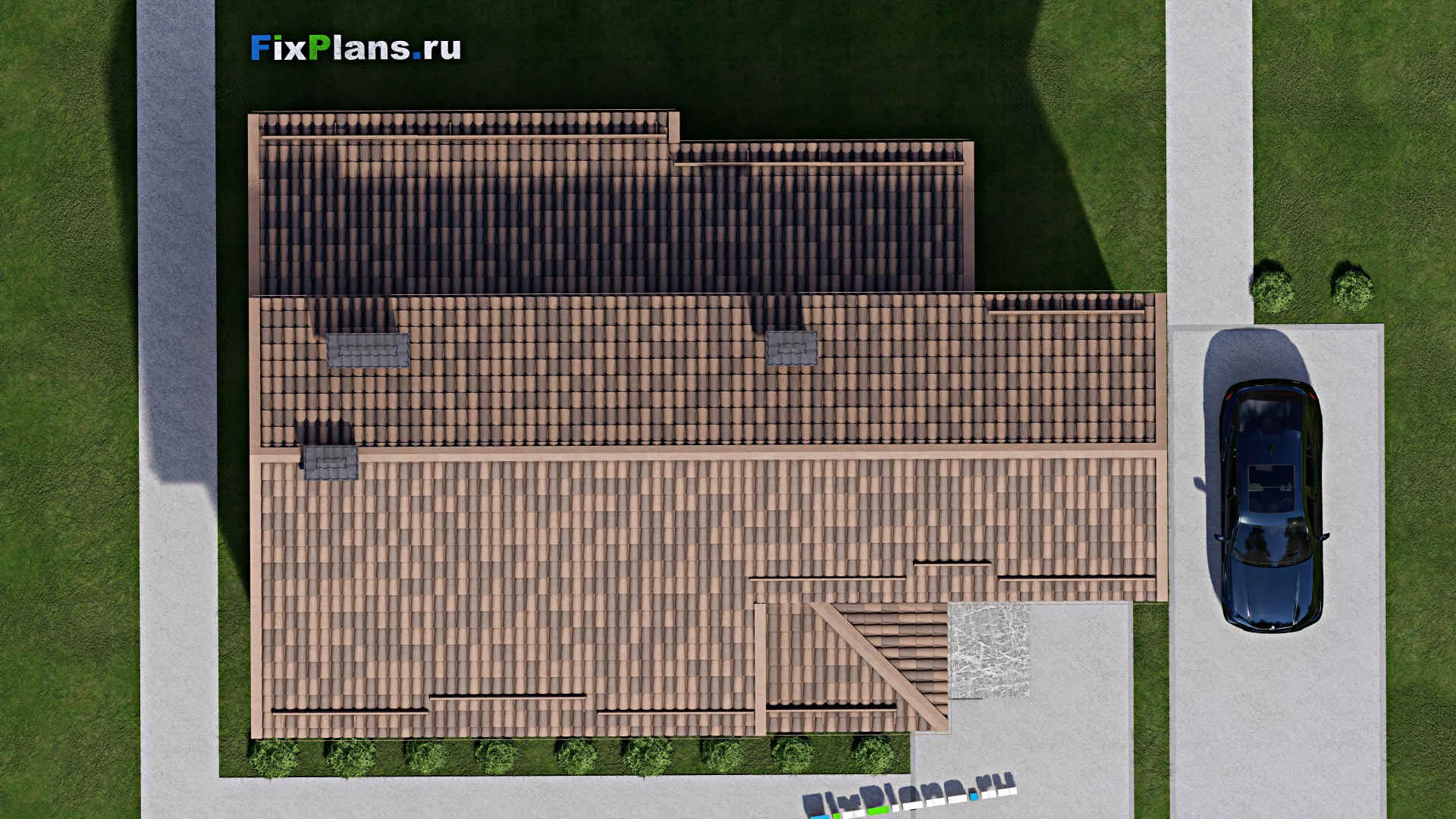 F-7379 - Планы дома с мансардой 11 на 17, площадью 180 м² с балконом и 3 спальнями