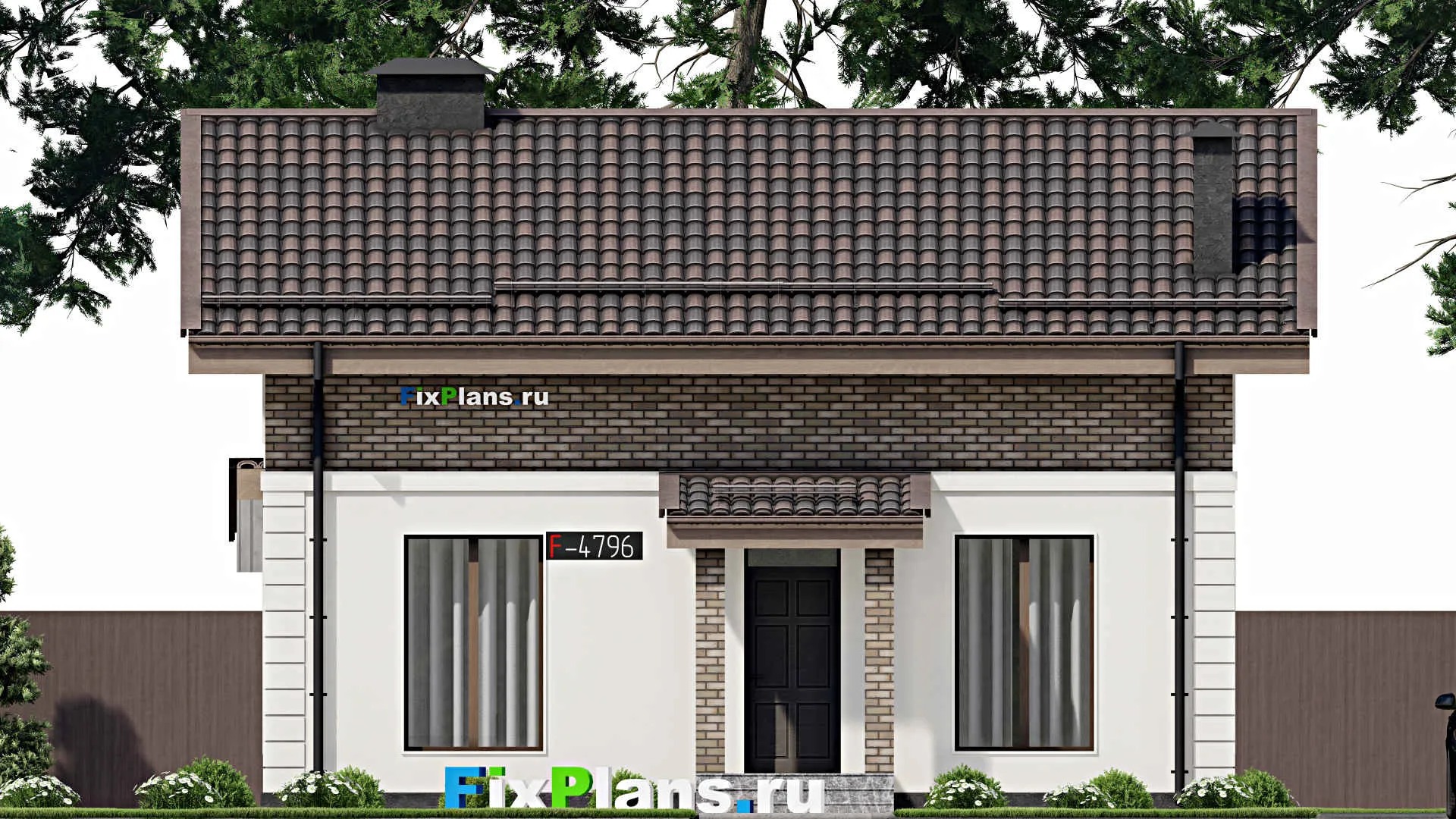 F-4796 - Проект дома с мансардой 9 на 11, площадью 140 м² с террасой и 3 спальнями