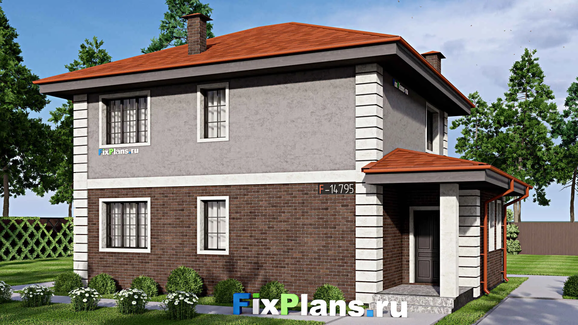 F-14795 - Проект двухэтажного дома 9 на 12, площадью 130 м² с 3 спальнями