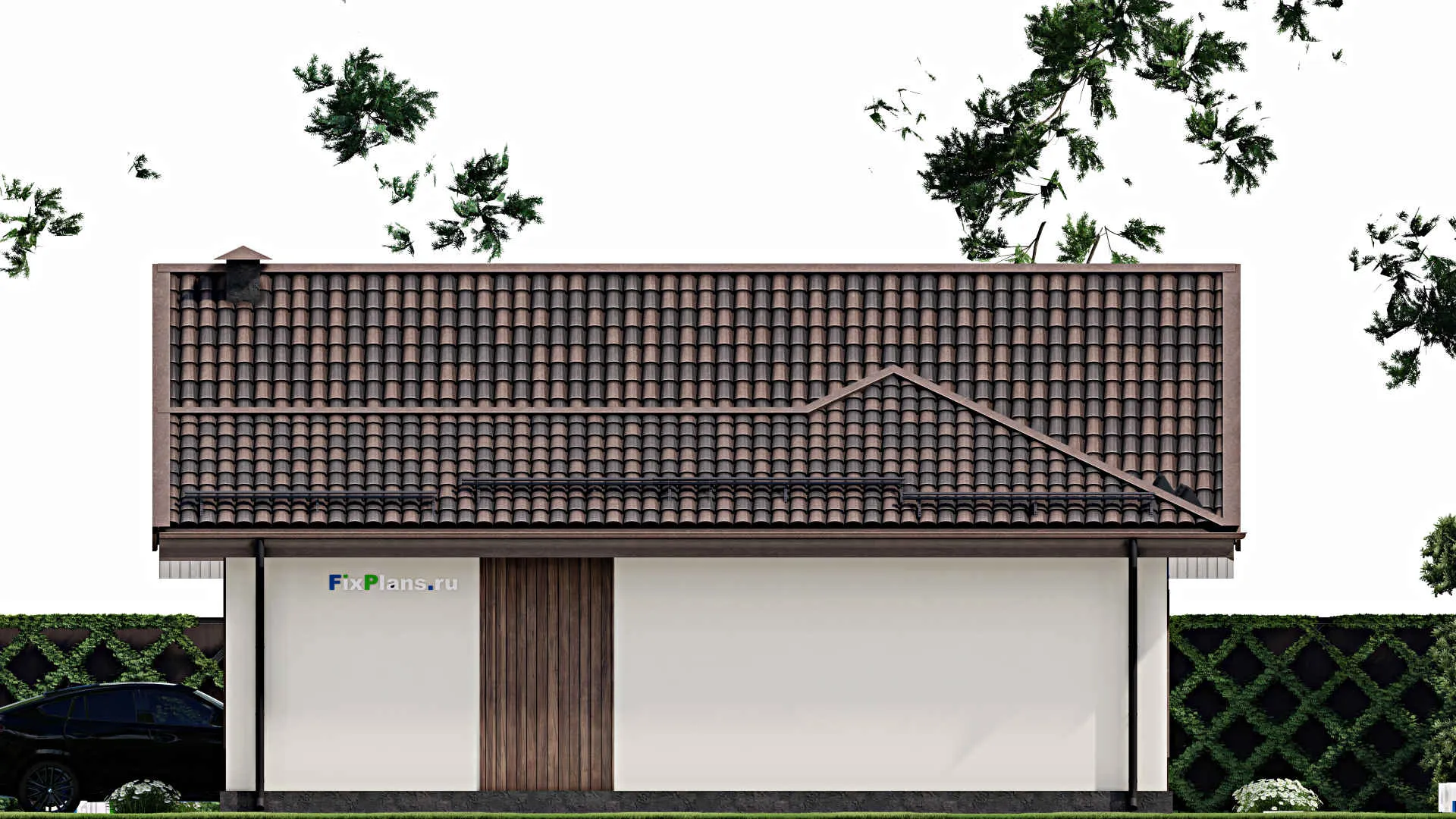 F-3986 - Проект одноэтажного дома 13 на 27, площадью 200 м² с 5 спальнями