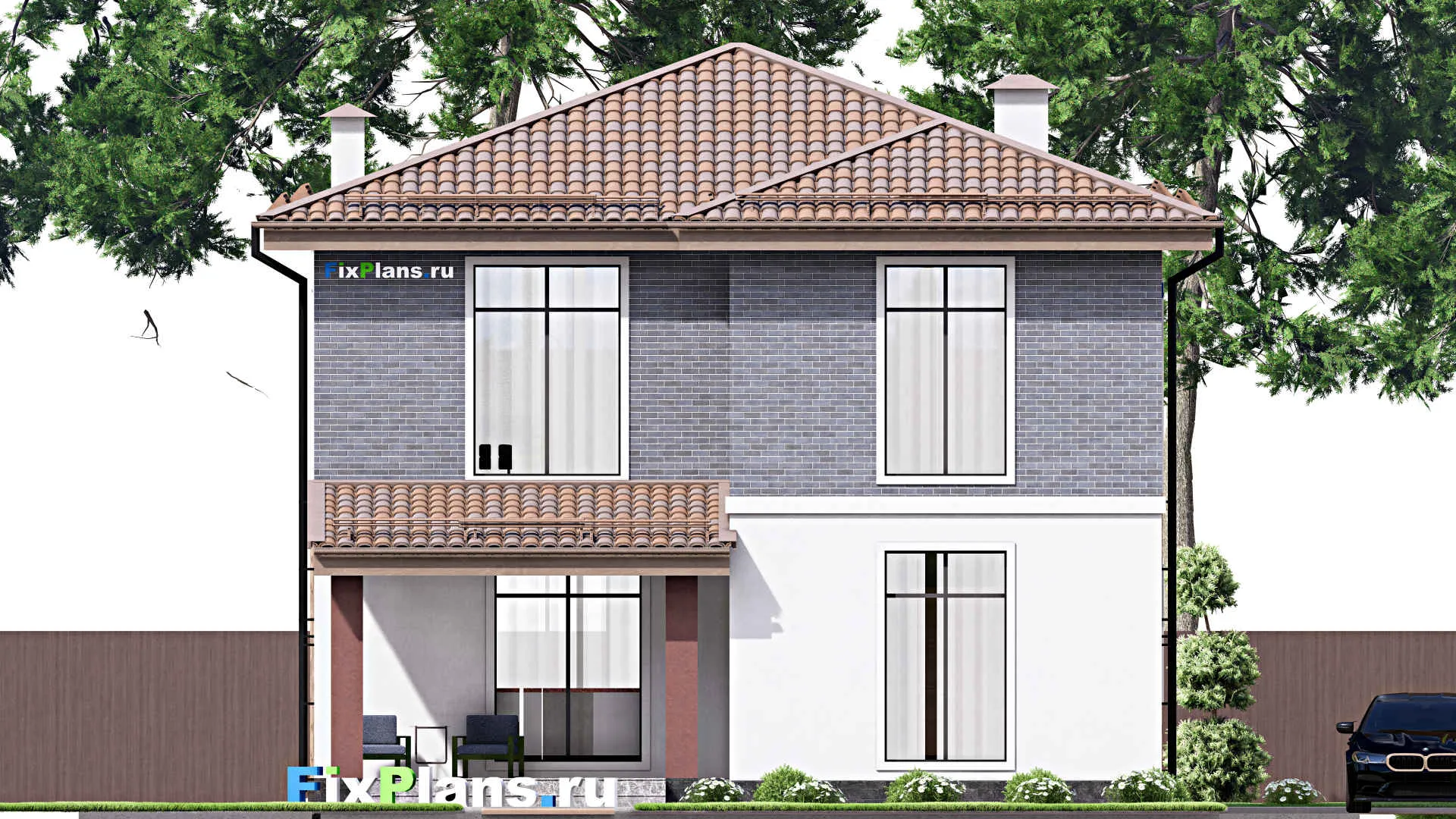 F-12509 - Проект двухэтажного дома 11 на 13, площадью 180 м² с 3 спальнями