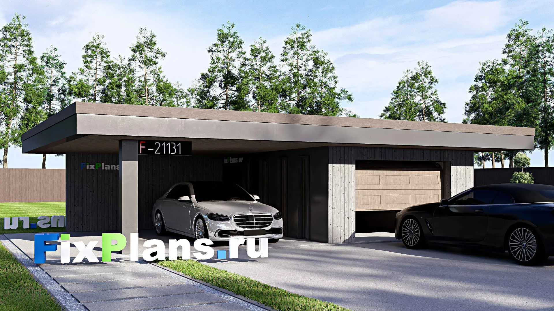 F-21131 - Проект гаража 7 на 10, площадью 30 м² на 1 машиноместо