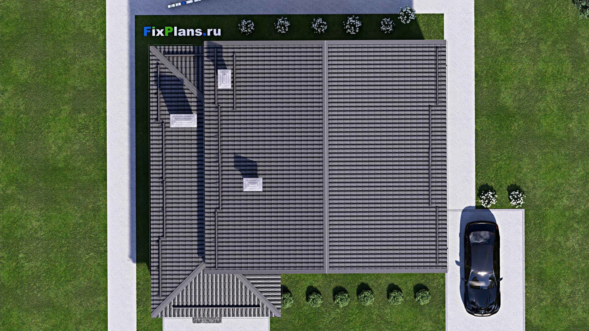 F-12419 - Проект дома с мансардой 14 на 15, площадью 220 м² с 4 спальнями