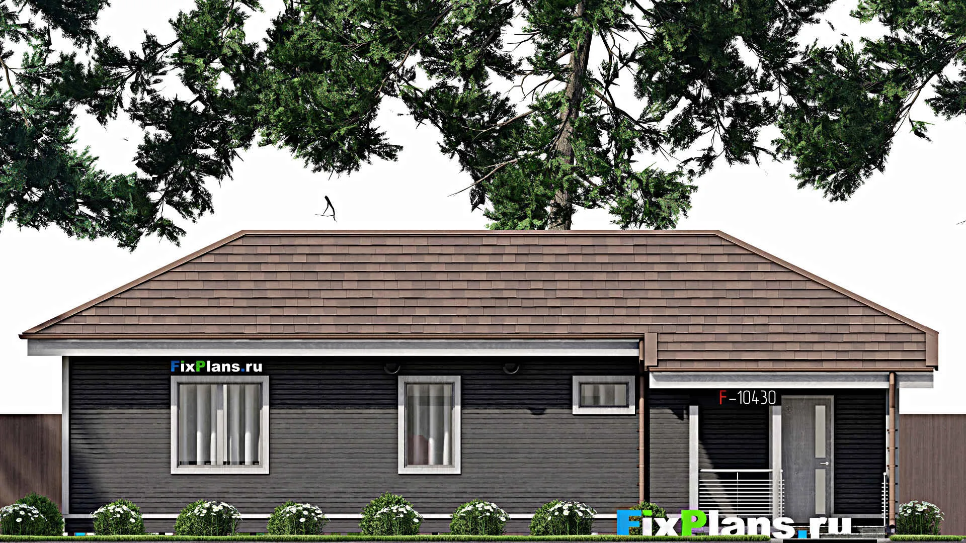 F-10430 - План одноэтажного дома 8 на 14, площадью 80 м² с 2 спальнями