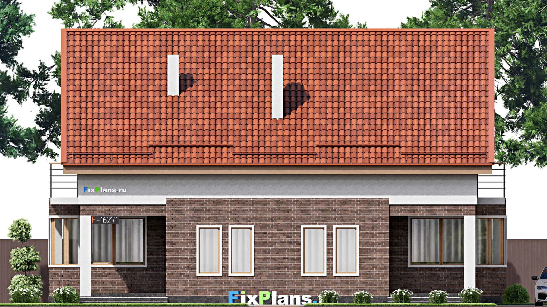 F-16271 - Проект дома с мансардой 14 на 17, площадью 320 м² с 6 спальнями