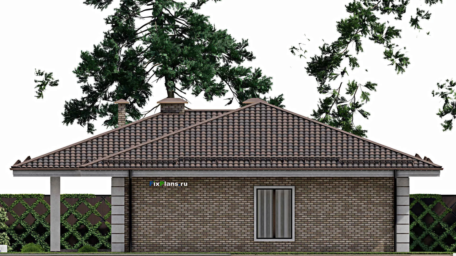 F-9368 - План одноэтажного дома 15 на 18, площадью 190 м² с 4 спальнями